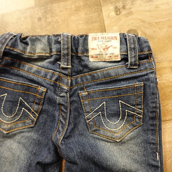 True Religion Geno Relaxed Slim Jeans Toddler Boys 2T Blue Denim Adjustable - Picture 9 of 10